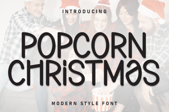 Popcorn Christmas Font for Festive Web Design